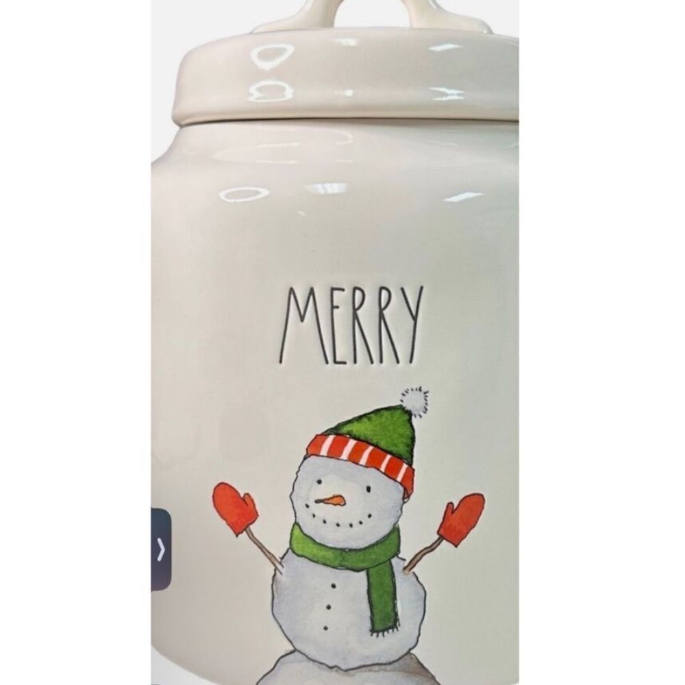 Rae Dunn Merry Snowman Canister